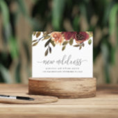 住所の変更の秋花束 案内ポストカード