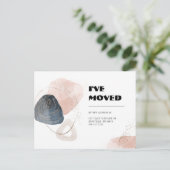 住所の変更の移動タイポグラフィの移動 ポストカード (スタンド正面)