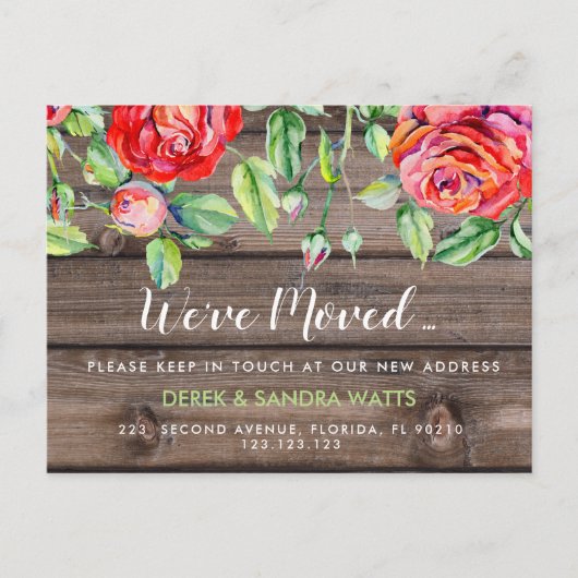 住所の変更は家のフローラ 案内ポストカード (正面)