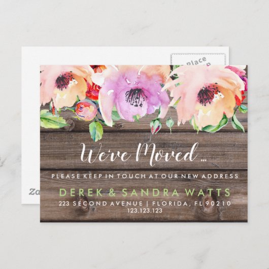 住所の変更は家のフローラ 案内ポストカード (正面/裏面)