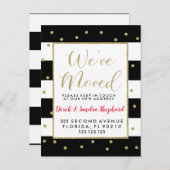 住所の変更は新しい年に金ゴールド 案内ポストカード (正面/裏面)