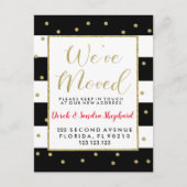 住所の変更は新しい年に金ゴールド 案内ポストカード (正面)