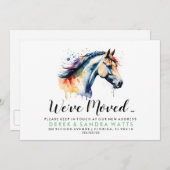 住所の変更は水彩馬を移動した 招待状 (正面/裏面)