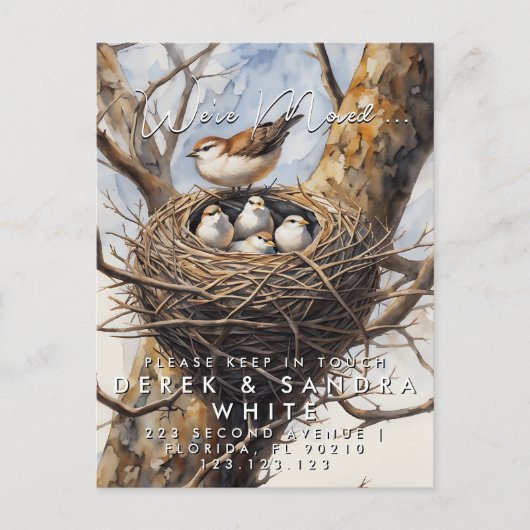 住所の変更は発表記事を移動した 案内ポストカード (正面)