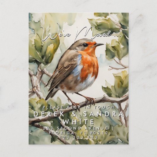 住所の変更は発表記事を移動した 案内ポストカード (正面)