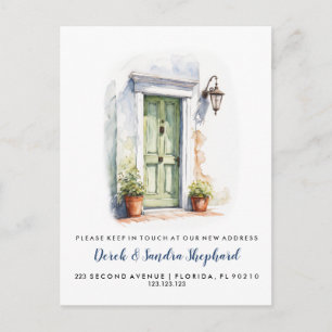住所の変更は緑のドアを移動 案内ポストカード