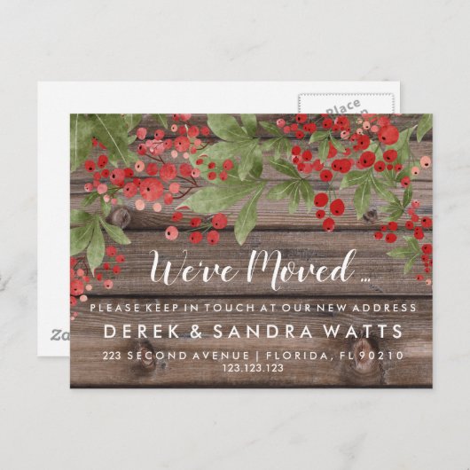 住所の変更は赤柊の家を移した 案内ポストカード (正面/裏面)