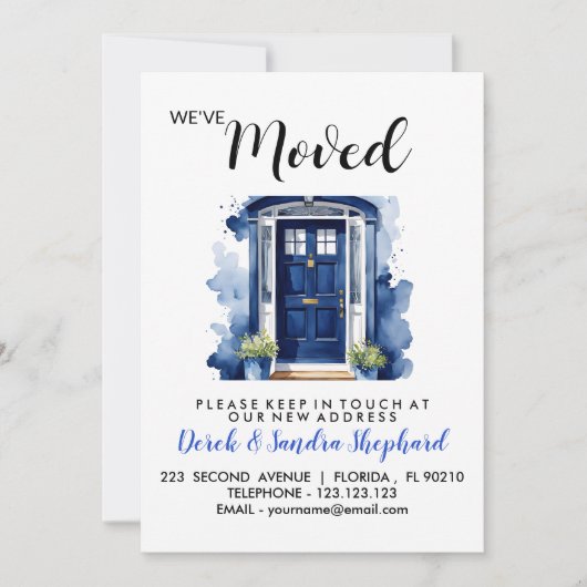 住所の変更は青い玄関に移動した 招待状 (正面)