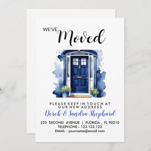 住所の変更は青い玄関に移動した 招待状 (正面/裏面)