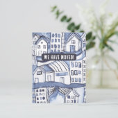 住所の変更を移したCityscape Apartment ポストカード (スタンド正面)