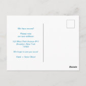 住所の変更を移したCityscape Apartment ポストカード (裏面)