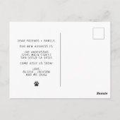 住所の変更を移動した犬写真はがき ポストカード (裏面)