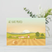 住所の変更を農場で引っ越し可愛い動き 案内状 (スタンド正面)