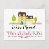 住所の変更イエローハウス我々は家を移動 案内ポストカード (正面)