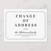 住所の変更エレガント遡及検索フレームの移動 ポストカード (正面)