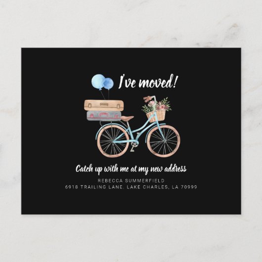 住所の変更ガーリーを移動した 案内ポストカード (正面)