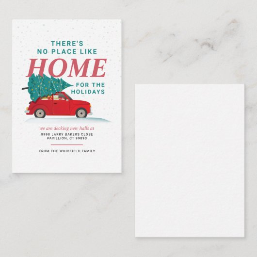 住所の変更クリスマスの引越し告知 ノートカード (正面/裏面)