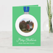 住所の変更クリスマスフォトオーナメントエメラルド シーズンカード (正面)