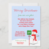 住所の変更クリスマスフラットカード雪だるま シーズンカード (正面)