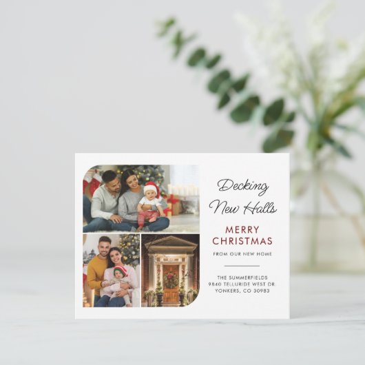 住所の変更クリスマスホリデー写真 シーズンカード (スタンド正面)