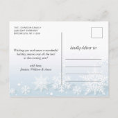 住所の変更クリスマス素朴休暇 案内ポストカード (裏面)