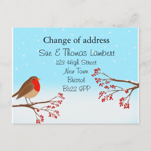 住所の変更クリスマス シーズンポストカード (正面)