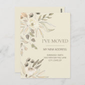 住所の変更クリームブラウンウォーターの色フローラ ポストカード (正面/裏面)