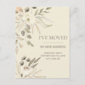 住所の変更クリームブラウンウォーターの色フローラ ポストカード (正面)