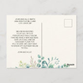 住所の変更グリーンユーカリ葉エレガント ポストカード (裏面)