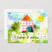 住所の変更サニーハウス 案内ポストカード (正面/裏面)
