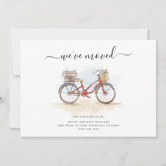 住所の変更シックな水色を移動 案内状 (正面)