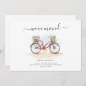 住所の変更シックな水色を移動 案内状 (正面/裏面)