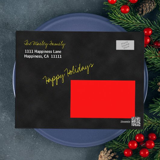 住所の変更シャルボードクリスマスツリー シーズンポストカード