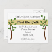 住所の変更シンプルの離れツリー 案内ポストカード (正面/裏面)