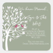 住所の変更ステッカーのファミリーツリー スクエアシール (正面)