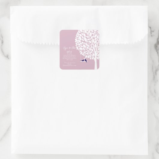 住所の変更ステッカーのファミリーツリー スクエアシール (バッグ)