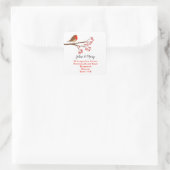 住所の変更ステッカーの休日ロビン スクエアシール (バッグ)