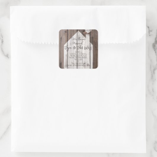 住所の変更ステッカー木造ハウス スクエアシール (バッグ)