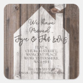 住所の変更ステッカー木造ハウス スクエアシール (正面)