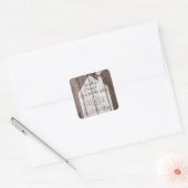 住所の変更ステッカー木造ハウス スクエアシール (封筒)