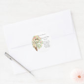 住所の変更ステッカー秋の秋の家族の木 ラウンドシール (封筒)