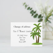 住所の変更ビーチテーマヤシの木 案内ポストカード (スタンド正面)