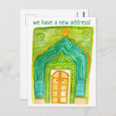 住所の変更ピーコックのドア水色 ポストカード (正面/裏面)