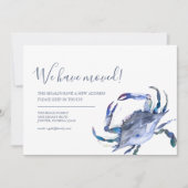 住所の変更ブルーカニ移動告知 案内状 (正面)