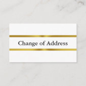 住所の変更ホワイト金ゴールド&ブラックモノグラム エンクロージャーカード (裏面)