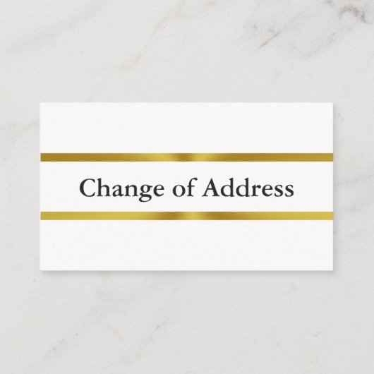 住所の変更ホワイト金ゴールド&ブラックモノグラム エンクロージャーカード (裏面)