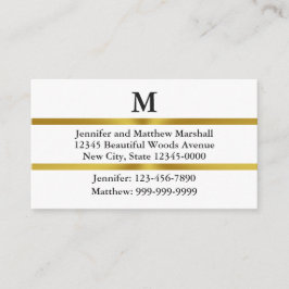 住所の変更ホワイト金ゴールド&ブラックモノグラム エンクロージャーカード