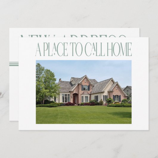 住所の変更ホームモダン写真の移動 案内状 (正面/裏面)