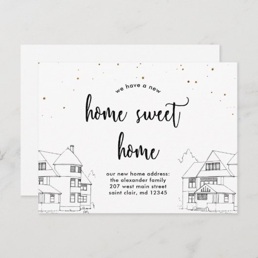住所の変更ホーム星とスイートホーム 案内ポストカード (正面/裏面)