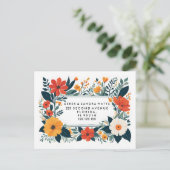 住所の変更ボタニカルイエロー 案内ポストカード (スタンド正面)